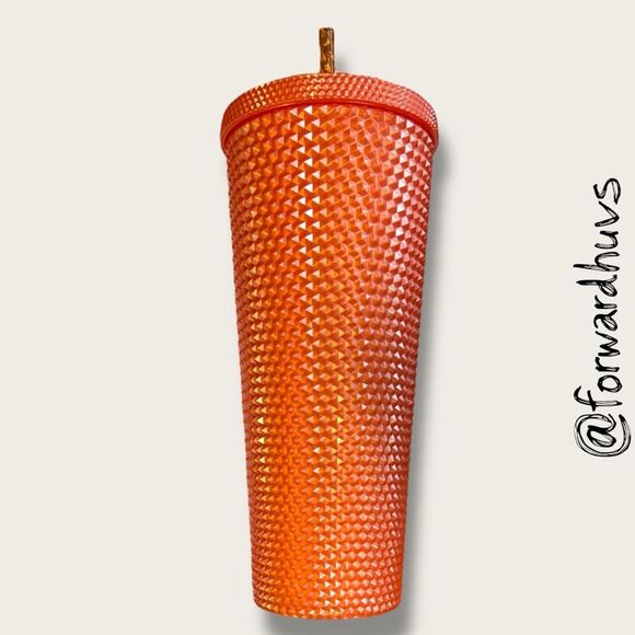 Starbucks Orange Studded Venti Tumbler – 24oz Cold Cup | Replacement Straw - Picture 5 of 9